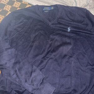 Polo by Ralph Lauren Men's Deep Blue V-Neck Sweater